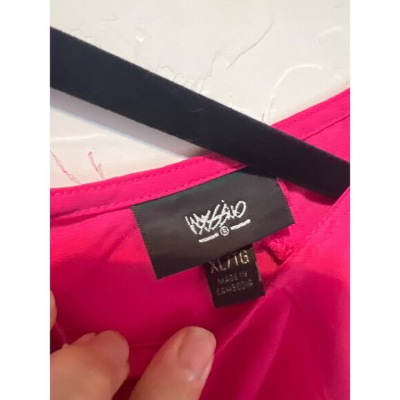 Mossimo Sz XL Hi Low Tank Top Hot Pink Sheer - Picture 3 of 8